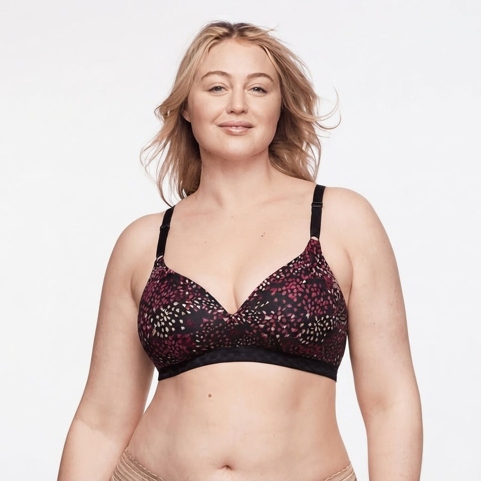 Warners Women's Black Printed Comfort Bra