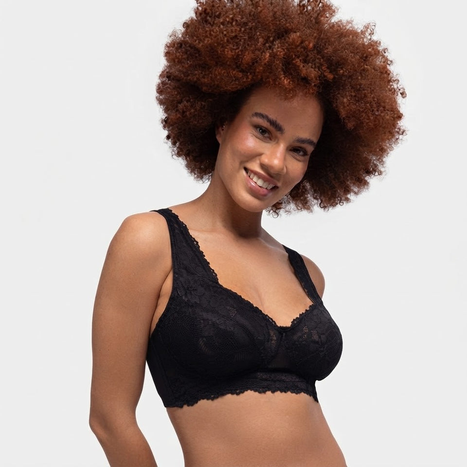 Dorina Women's Black Floral Lace Classic Bra