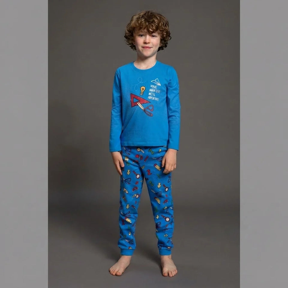Sinsay Boy's Blue Graphic Print Long-Sleeve Pajama Set
