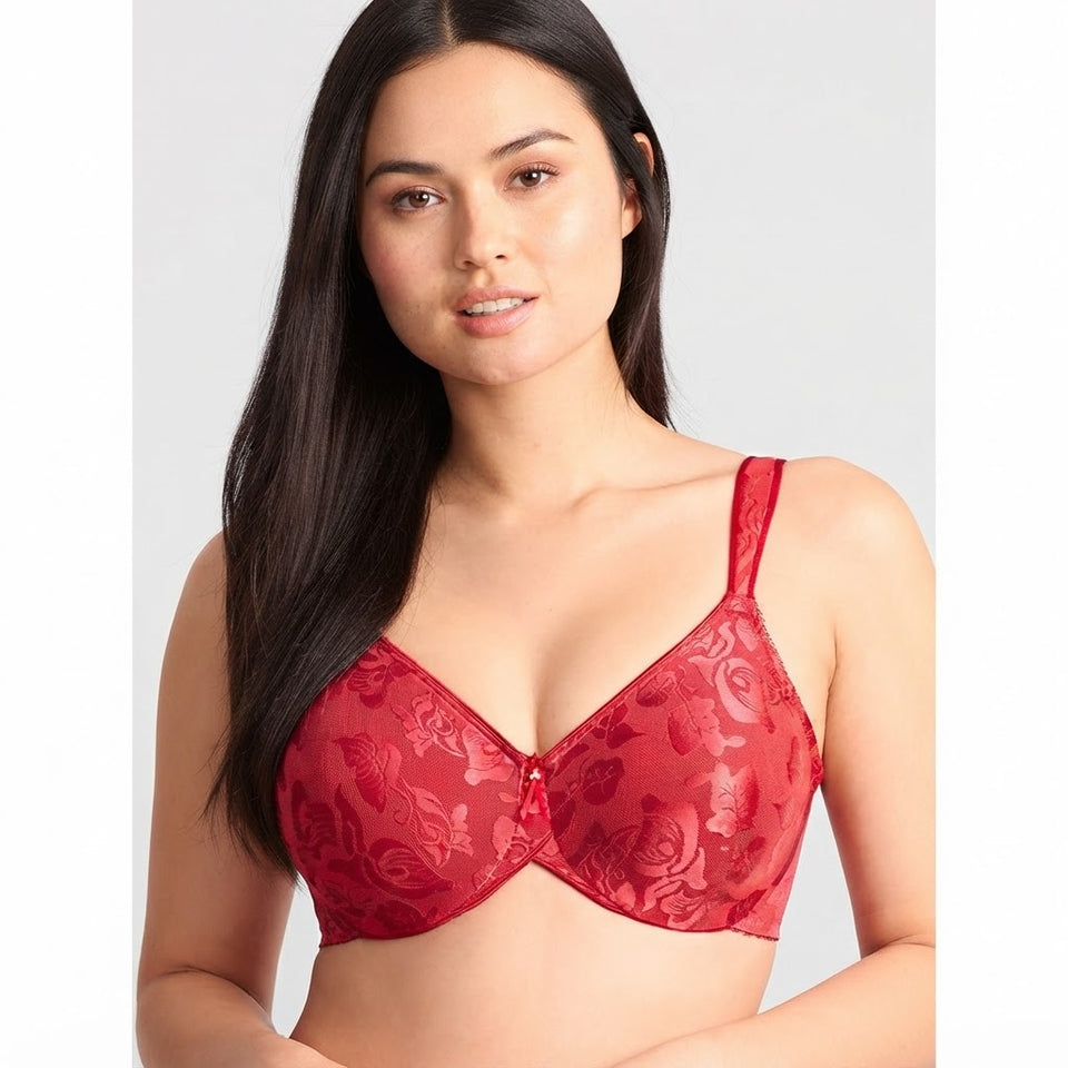 Wacoal Women's Red Jacquard Floral Bra