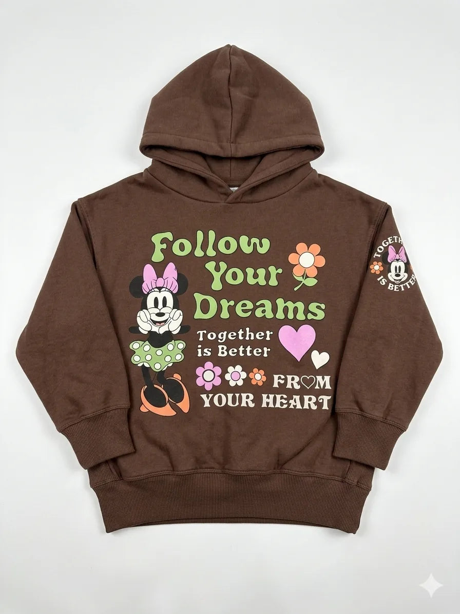 Zara Baby Girl's BrownAll Over Printed Pullover Hoodies | Zara In Lebanon