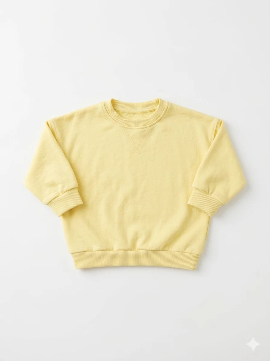 Zara Baby Boy's Yellow Plain Basic Sweatshirt| Zara In Lebanon