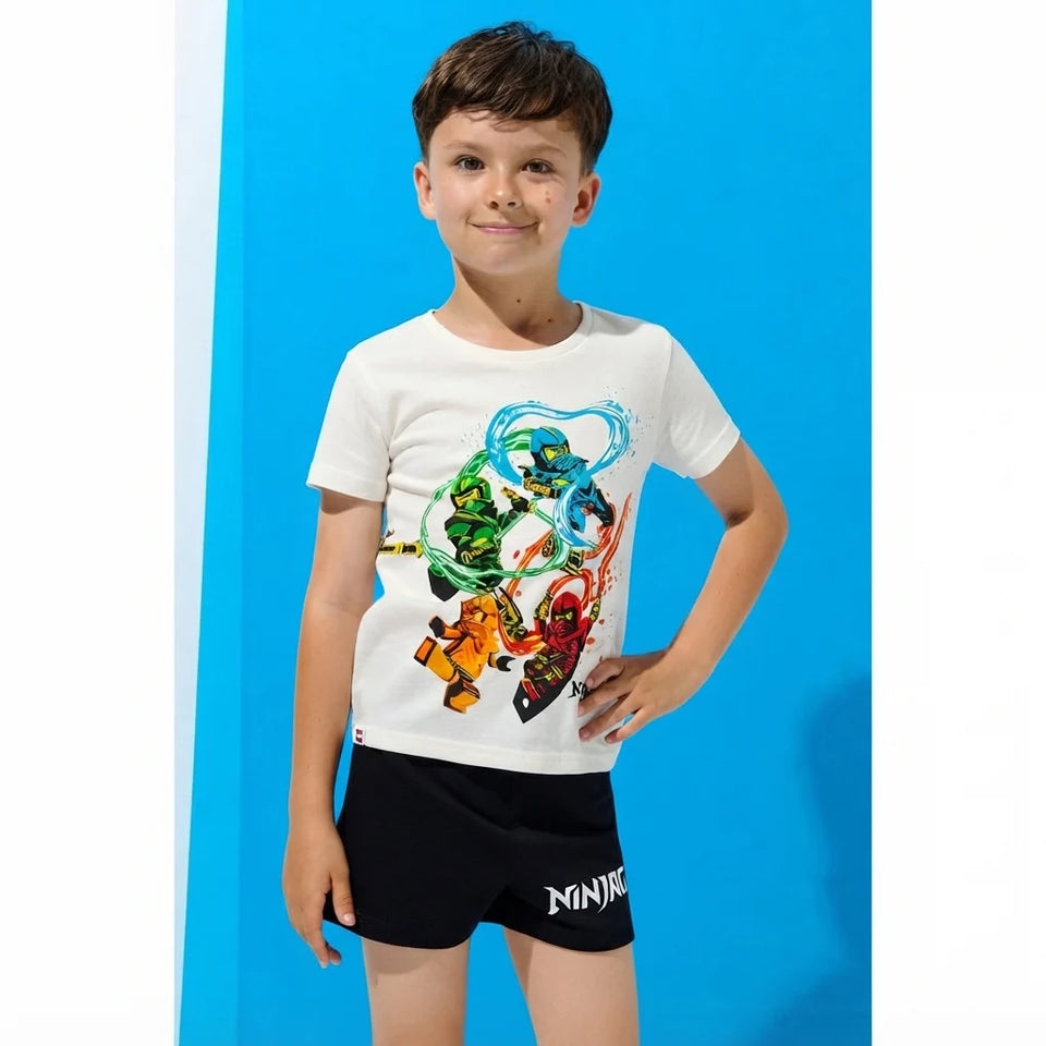 Sinsay Boy's Black & White Printed Pajama Set