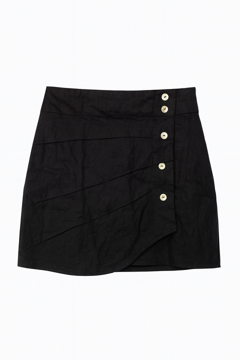 Forever 21 Women's Black Button Ruffle Skirt |Forever 21 In Lebanon