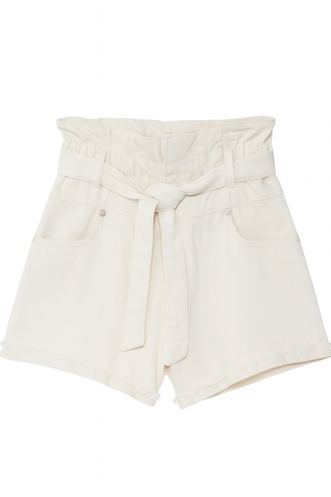 Forever 21 Women's White Denim High Rise Belted Short | Forever 21 In Lebanon