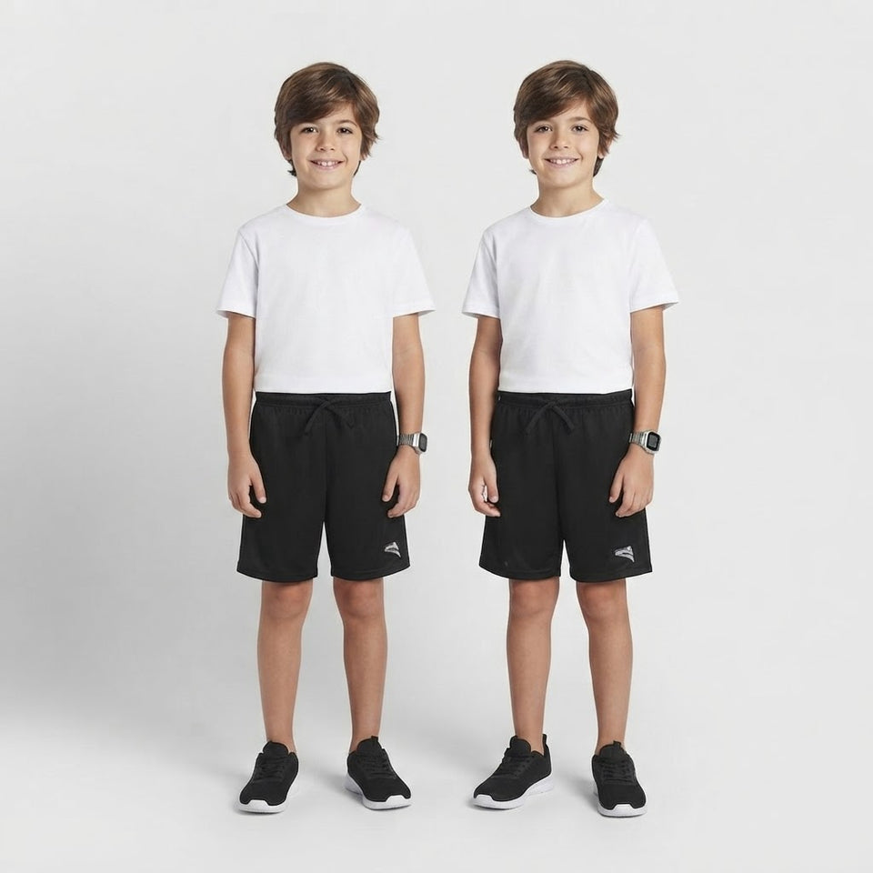 Sinsay Boy's Black Logo Printed Pack Of 2 Same Athletic Shorts