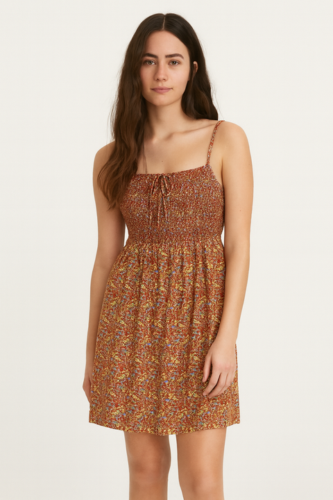 Forever 21 Women's Red Floral Printed Cut Out Mini Dress | Forever 21 In Lebanon