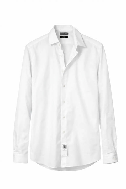 Michael Kors Men's White Slim-Fit Airsoft Dress Shirt | Michael Kors In Lebanon