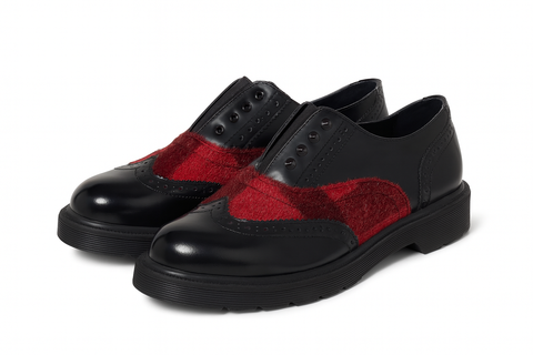 Tata Italia Women's Black & Burgundy Leather Casual Shoes | Tata Italia In Lebanon