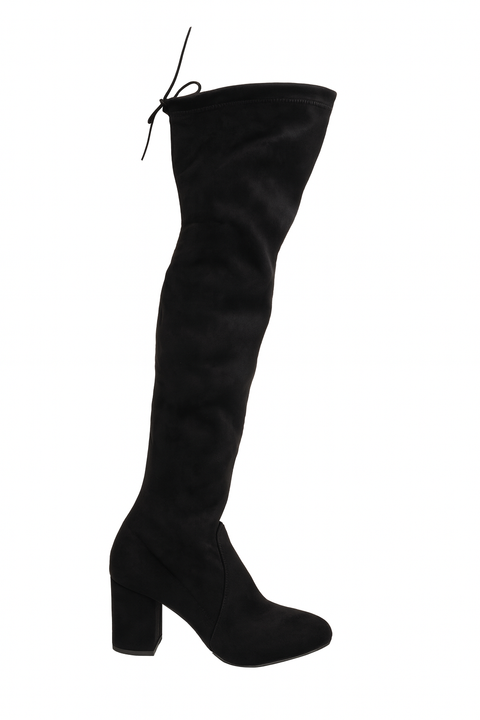 Tata Italia Women's Black Suede Heeled Knee Boot | Tata Italia In Lebanon
