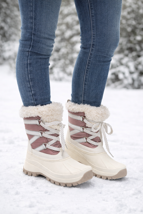 Cougar Women's White Fjord Waterproof Mid Winter Ski Boots |Cougar In Lebanon