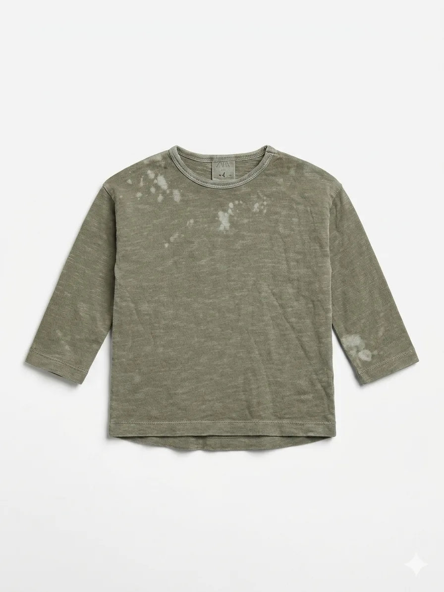 Zara Baby Boy's Dark Olive Tie-Dye Long Sleeve Blouse | Zara In Lebanon