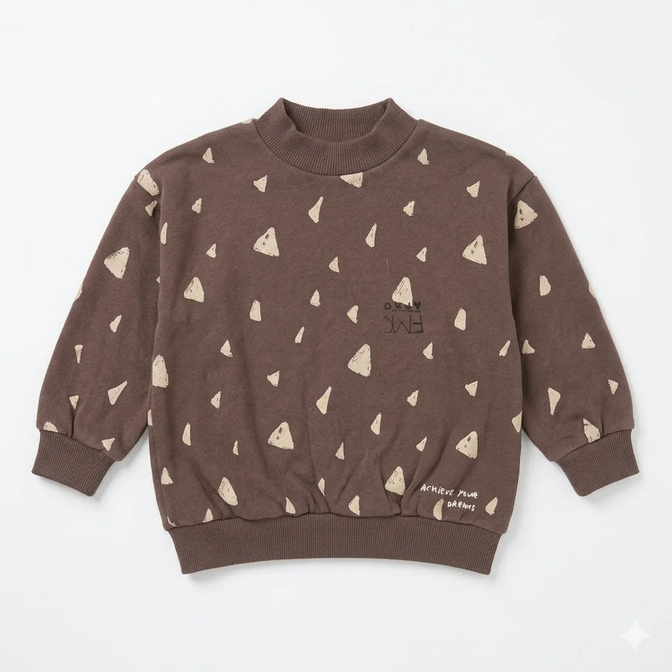 Zara Girl's Brown "Achieve Your Dreams" All Over Print Sweatshirt | Zara In Lebanon