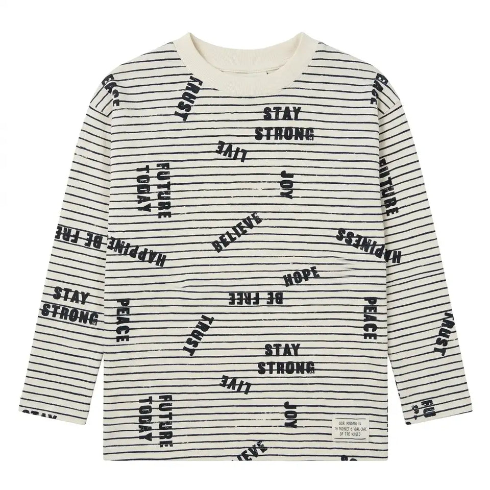 Zara Boy's Black/White Striped With All Over Print Long Sleeve Blouse | Zara In Lebanon