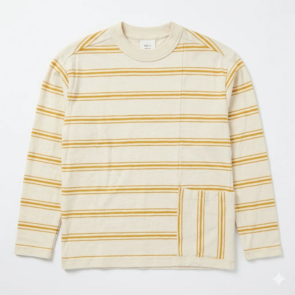 Zara Boy's Off White/Yellow All Over Striped Long Sleeve Blouse With Side Pocket | Zara In Lebanon