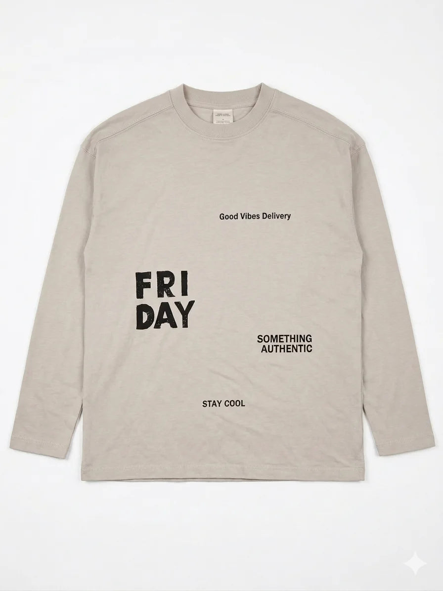 Zara Boy's Beige "Good Vibes Delivery" Long Sleeve Blouse | Zara In Lebanon