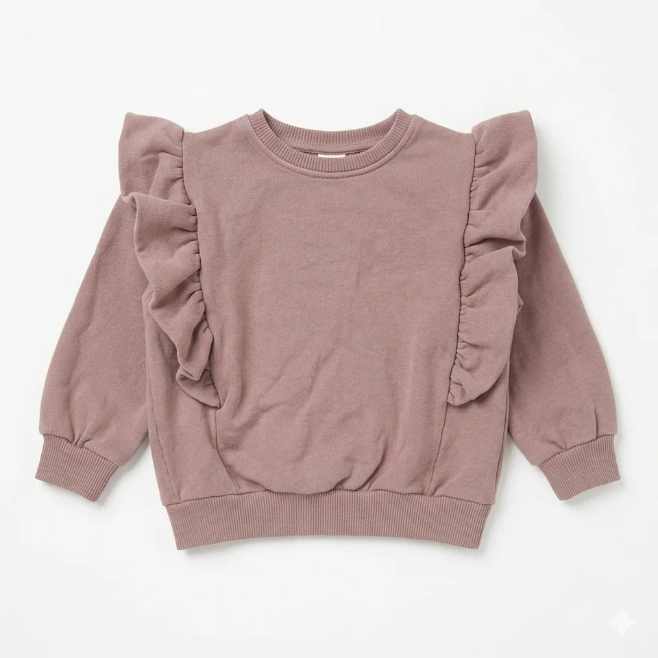 Zara Baby Girl's Purple Ruffled Sweatshirt | Zara In Lebanon