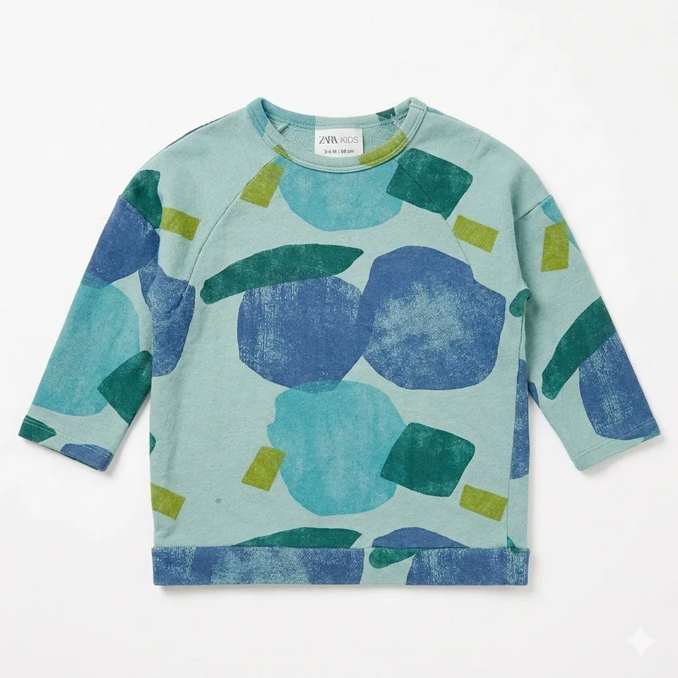 Zara Boy's Multicolor Geometric Pattern Sweatshirt | Zara In Lebanon