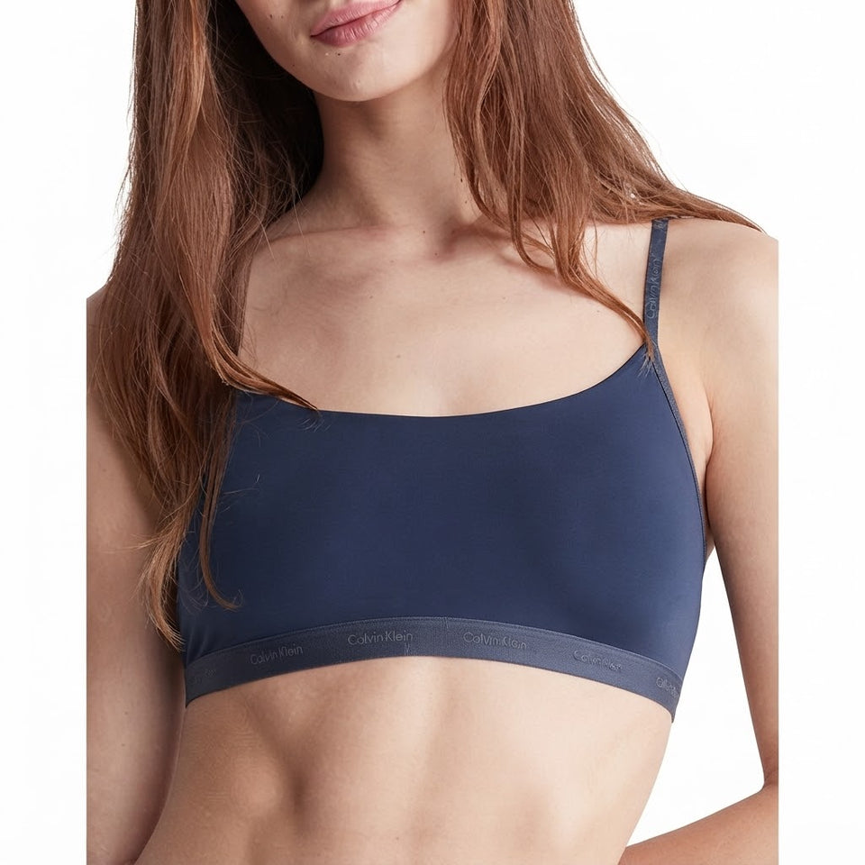 Calvin Klein Women's Navy Solid Cotton Logo Bra