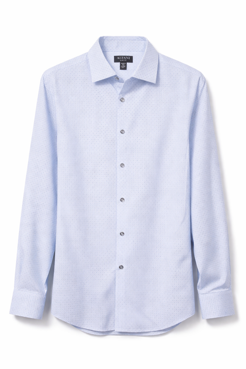 Alfani Men's White & Blue Slim-Fit Geo-Print Dress Shirt |Alfani In Lebanon