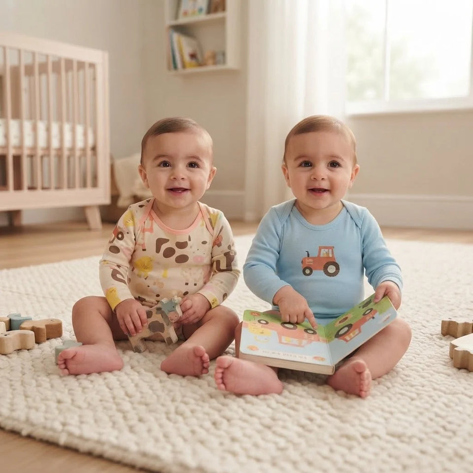 Sinsay Baby Boy's Blue & Beige Animal Print Pack Of 2 Bodysuit