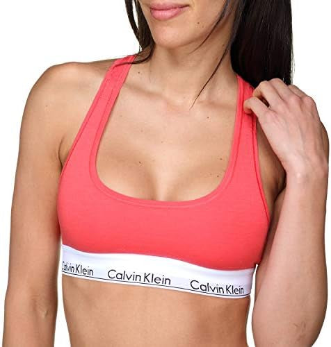Calvin Klein Women's Bright Coral Cotton Logo Bra