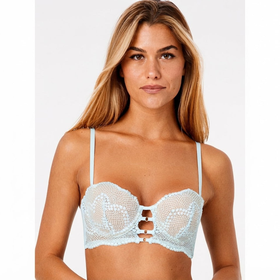 Adore Me Women's Light Blue Lace Push-Up Bra
