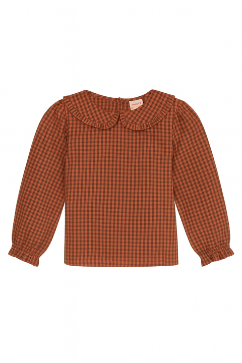 POMPdeLUX Girl's Stiped Dusty Rose Long Sleeve Blouse | POMPdeLUX in Lebanon