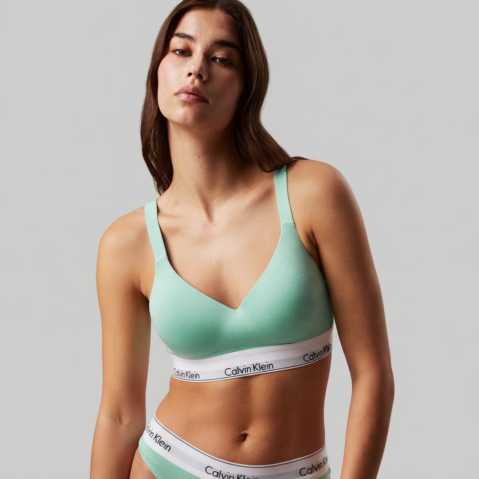 Calvin Klein Women's Aqua Cotton Logo Band Bra