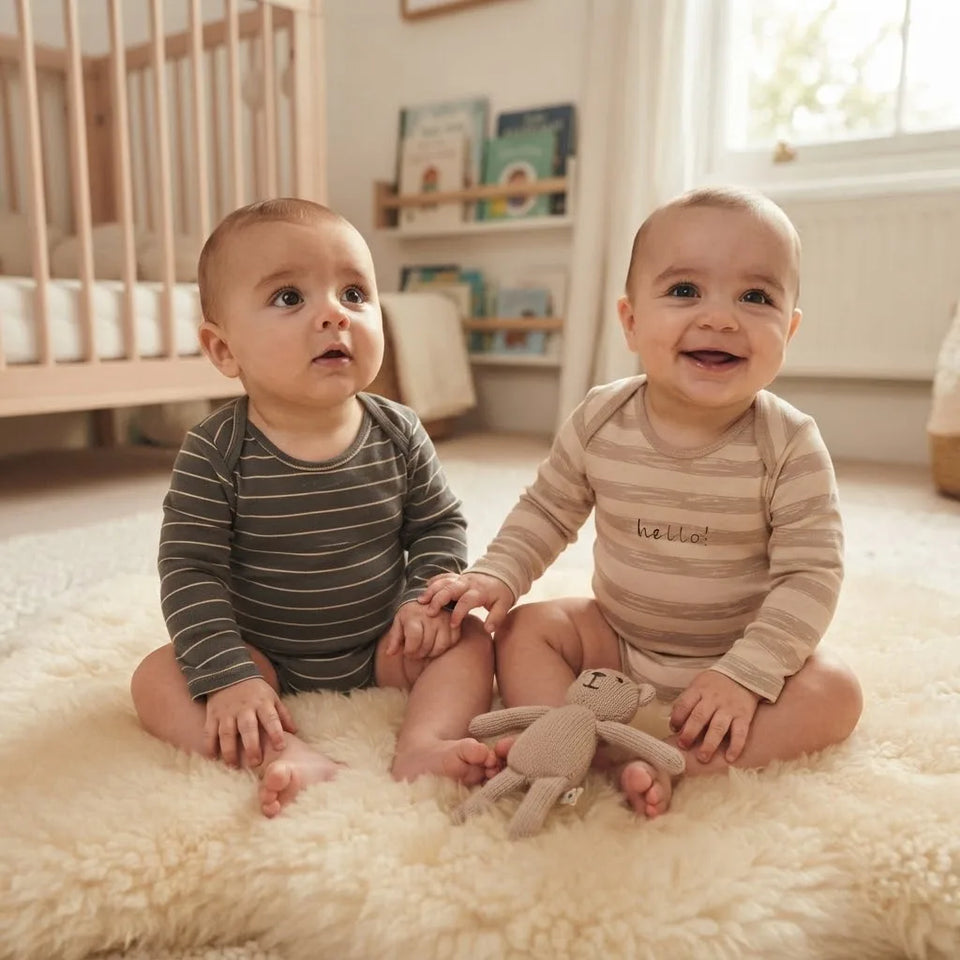 Sinsay Boy's Beige & Charcoal Grey Pack Of 2 Bodysuit
