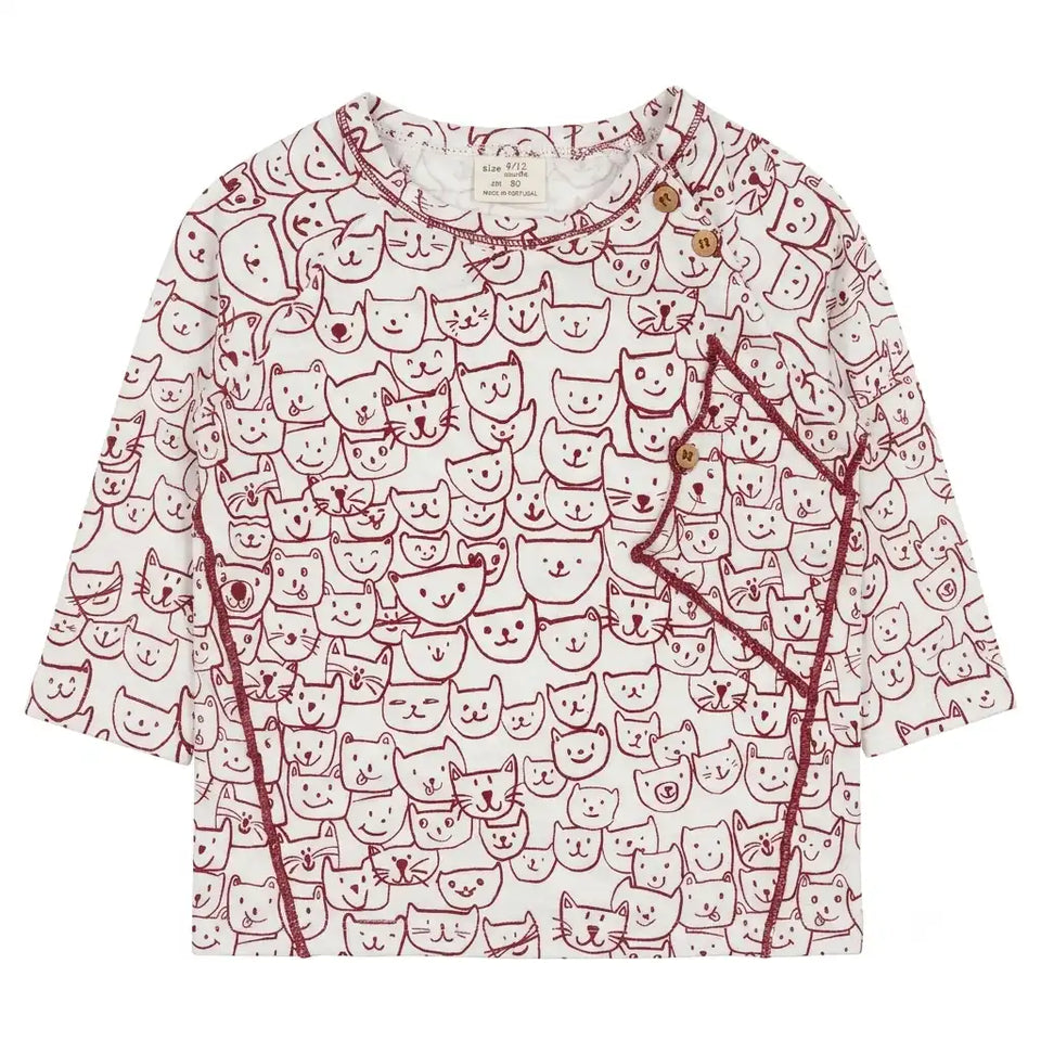 Zara Baby Boy's Red/White All Over Animal Print Long Sleeve Blouse | Zara In Lebanon