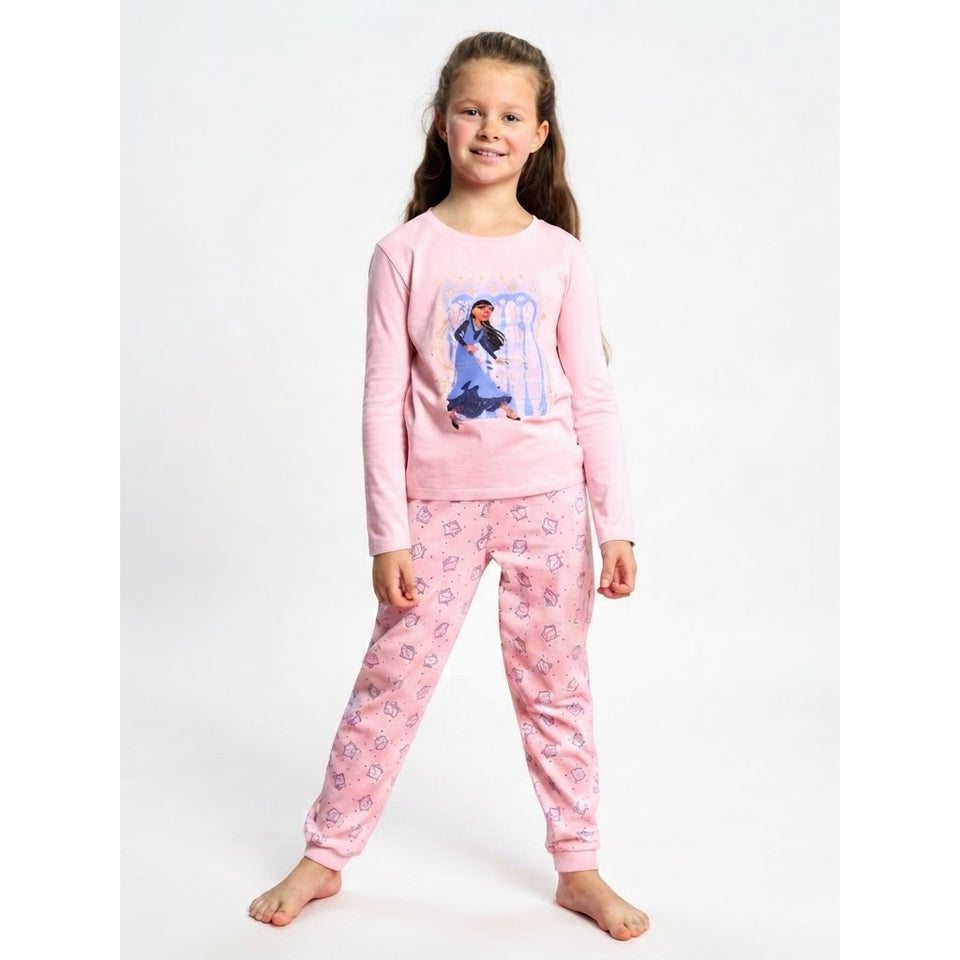 Sinsay Girl's Pink All Over Printed Long-Sleeves Pajama Set