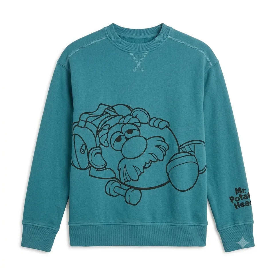 Zara Boy's Teal "Mr. Potato Head" Graphic Sweatshirt | Zara In Lebanon