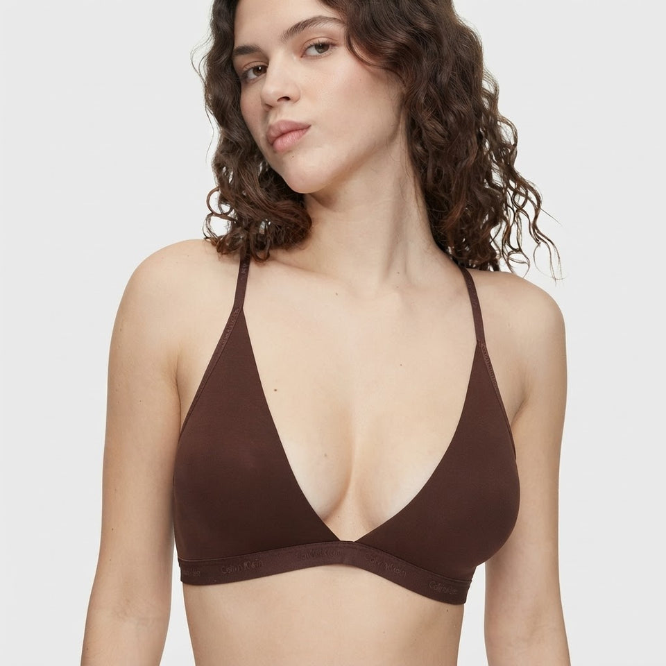 Calvin Klein Women's Brown Lightly Lined Logo Band Bra