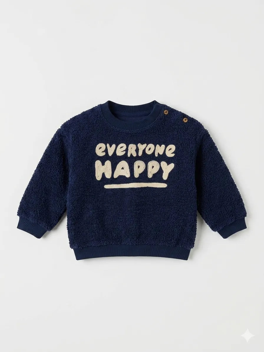 Zara Baby Boy's Navy "Every One Happy" Sweatshirt | Zara In Lebanon