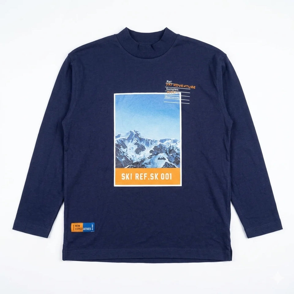 Zara Boy's Navy "Ski Adventure" Graphic Long Sleeve Blouse | Zara In Lebanon