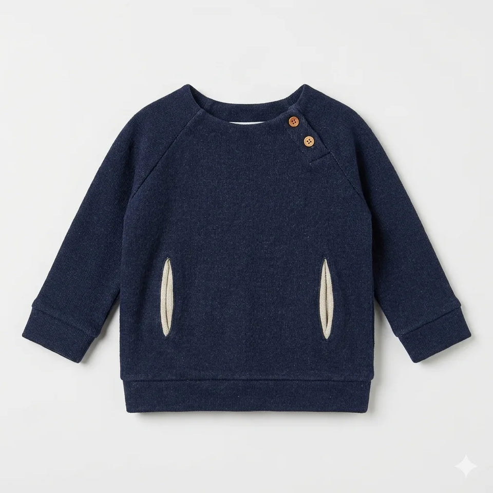 Zara Baby Boy's Navy Sweatshirt With Side Pocket | Zara In Lebanon