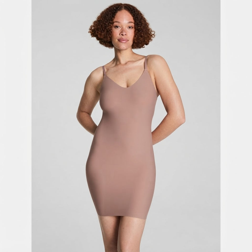 Spanx Women's Nude Seamless V-Neck Slip Dress