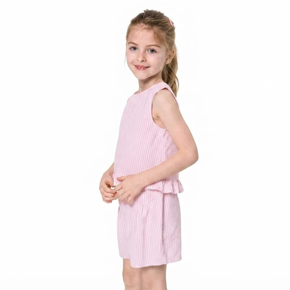 Sinsay Girl's Light Pink Striped Short Set