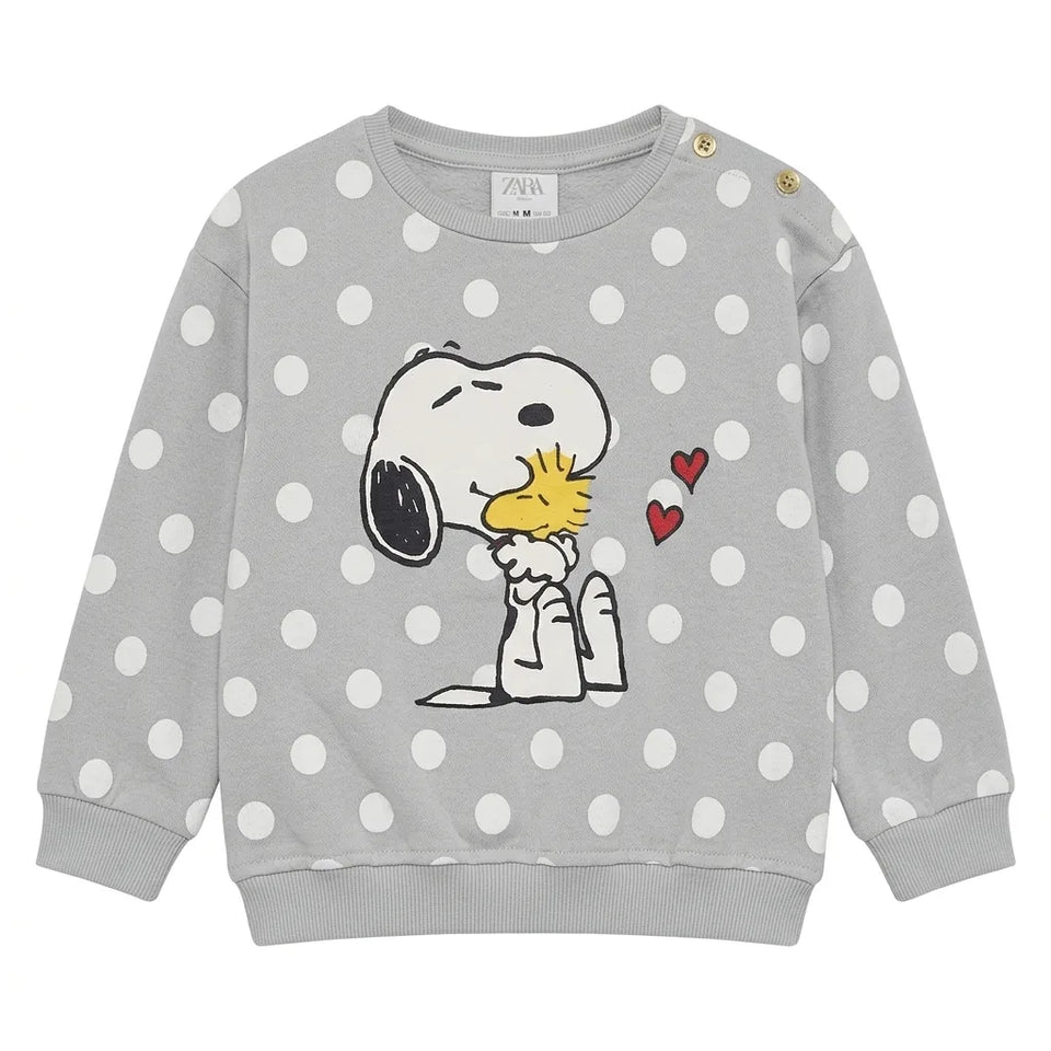Zara Girl's Light Grey Snoopy Graphic Sweatshirt | Zara In Lebanon