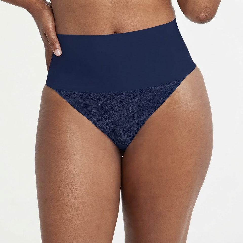Maidenform Women's Navy High-Waist Lace Panel Briefs