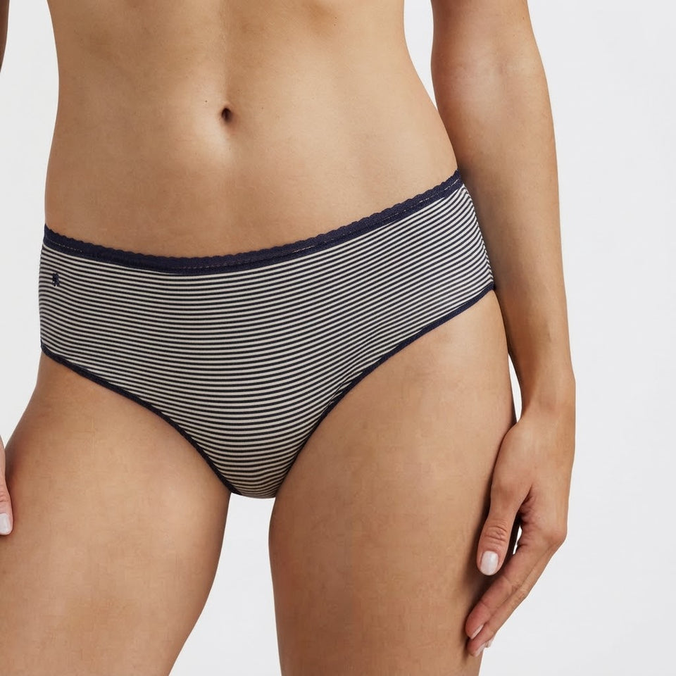 Lauren Ralph Lauren Women's Navy & White Striped Cotton Briefs