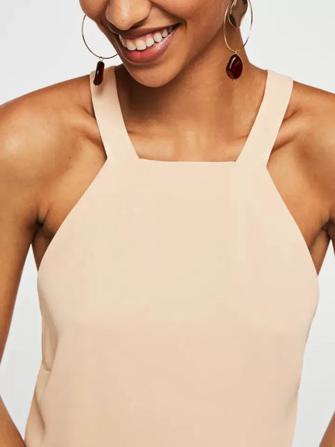 Mango Women's Beige Solid Sheath Dress  |Mango In Lebanon