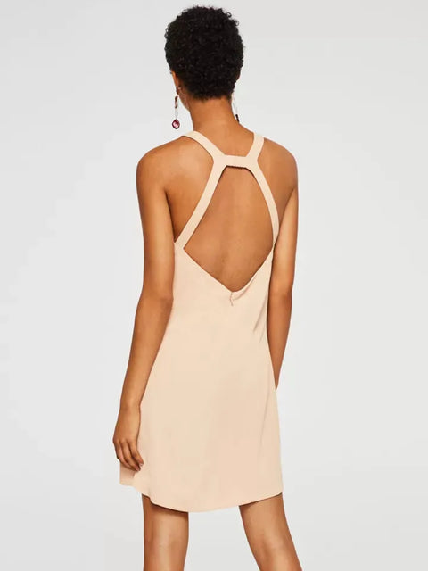 Mango Women's Beige Solid Sheath Dress  |Mango In Lebanon