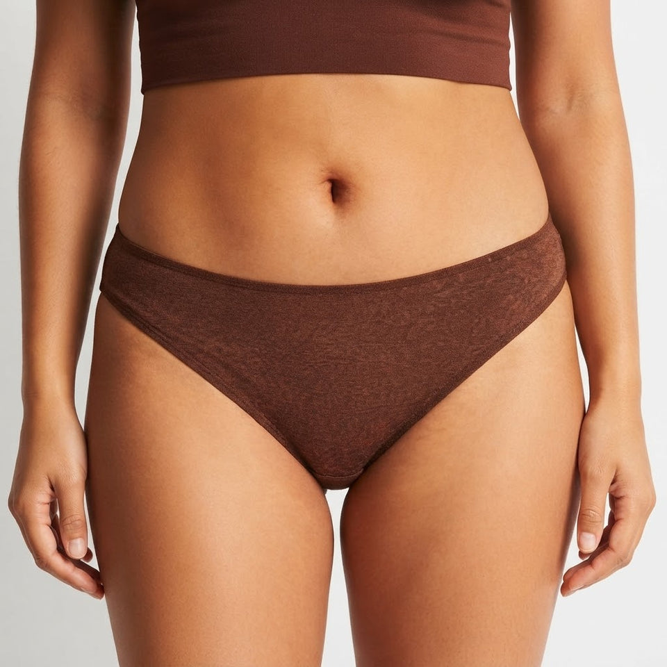 State of Day Women's Brown Stretch Lace Briefs