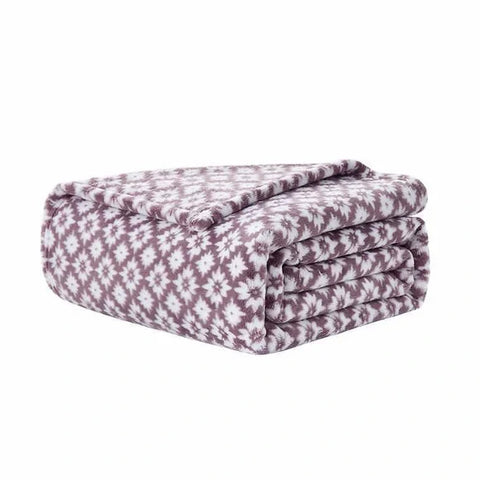 Casual Living White & Purple Super Soft Plush Throw Blanket |Casual Living  In Lebanon