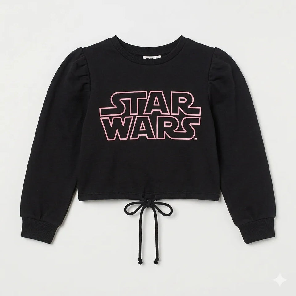 Zara Girl's Black Star Wars Print Ruffles Sweatshirt | Zara In Lebanon