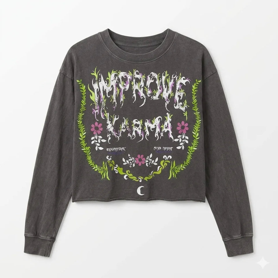 Zara Girl's Dark Grey All Over Floral Print Long Sleeve Blouse | Zara In Lebanon