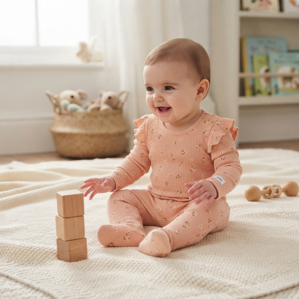 Sinsay Baby Girl's Cream Ditsy Floral Print Overall