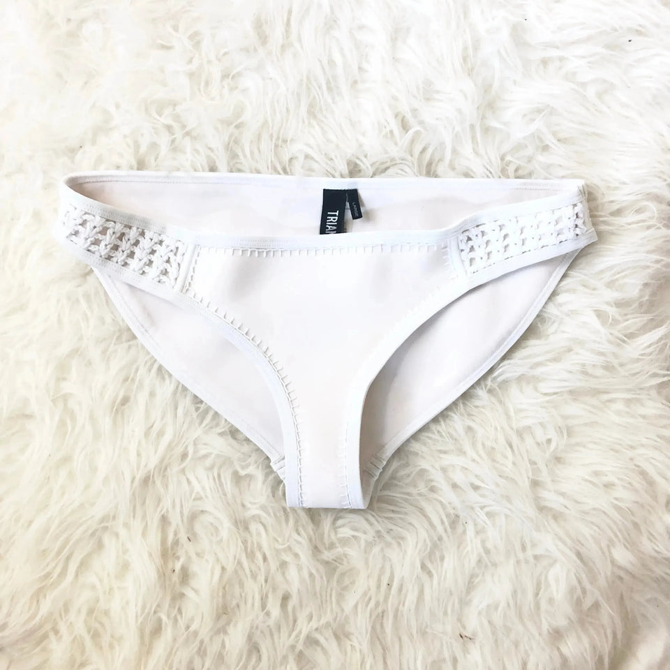 Triange Women's White Neoprene Swimsuit Bottom | Triangl In Lebanon